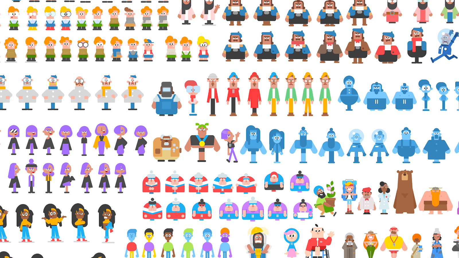 Picture of lots of different characters and styles