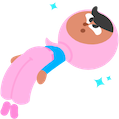 Ilustração da Zari, personagem do Duolingo, flutuando no espaço.