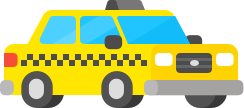 Illustration of a yellow taxi