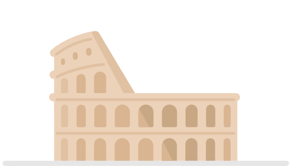 Illustration of the Colosseum in Rome.
