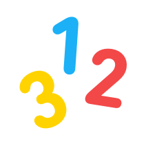 Ilustración de los números 1, 2 y 3, cada uno con un color diferente