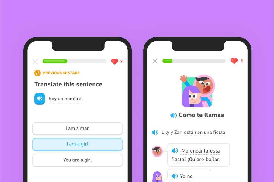 How we adjust in-app messaging for learners in different languages