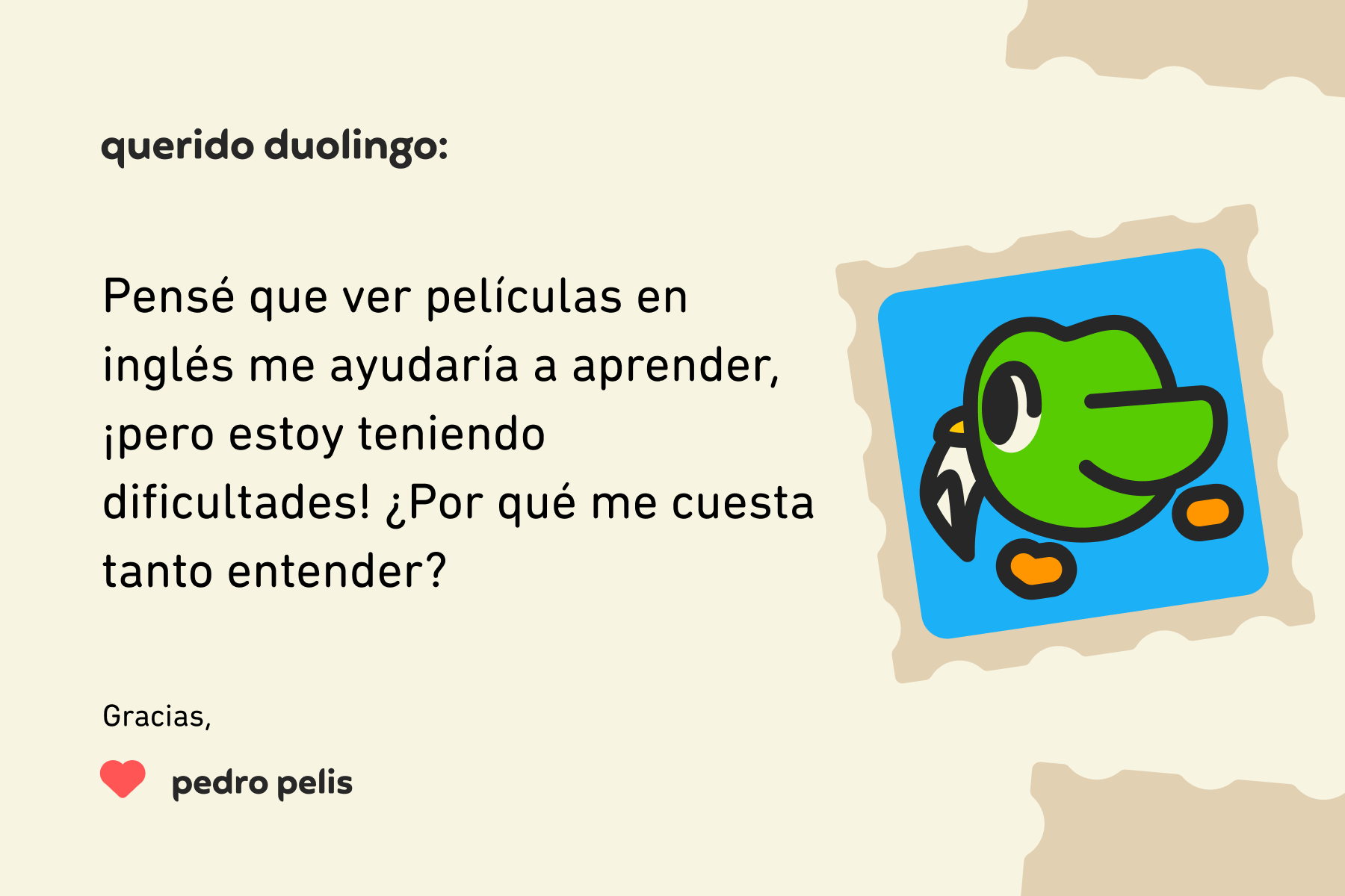 Querido Duolingo: ¿por qué es tan difícil entender películas y canciones en otro idioma?
