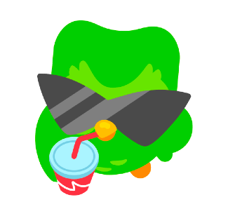 Illustration of Duo the owl wearing sunglasses and sipping from a cup with a straw
