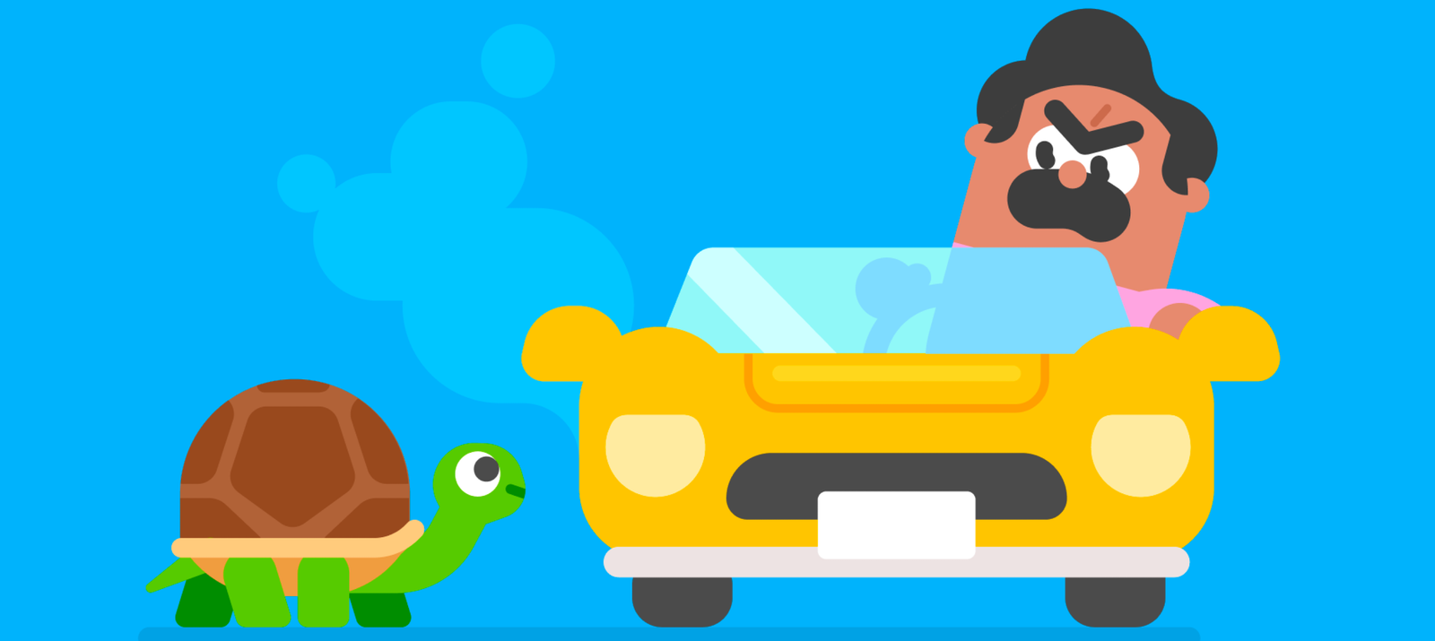 An image of a turtle next to Oscar in a car, looking grumpy