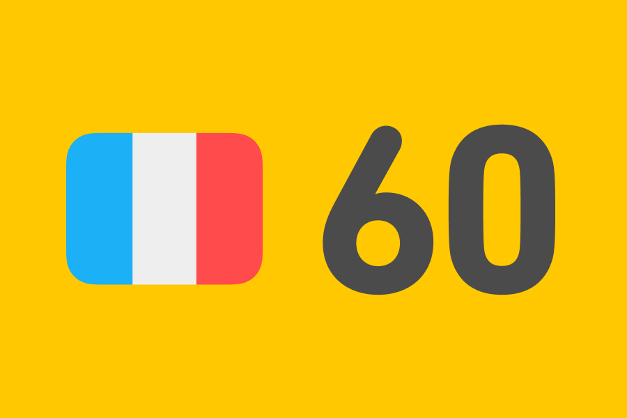 French flag next to the number “60”