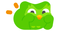 Duo the Duolingo owl laying down on his stomach