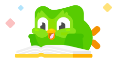  Illustration of Duo lying on his stomach and reading a book with an amazed look on his face