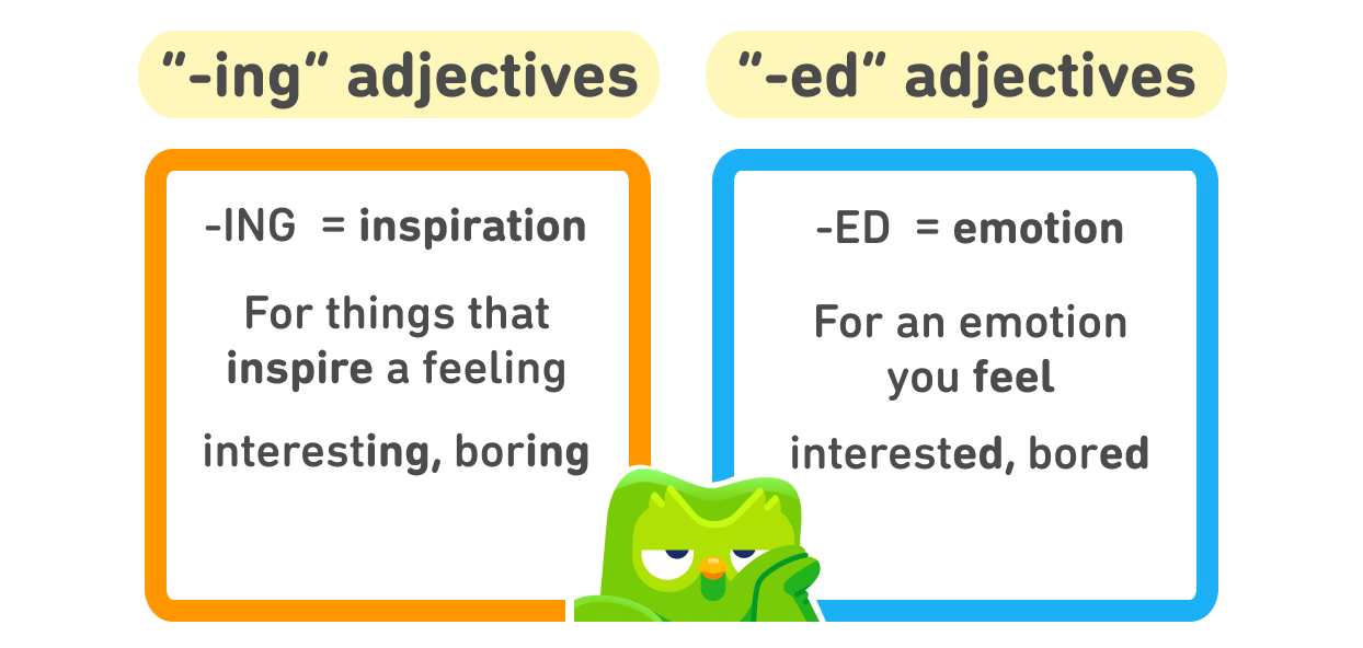 How To Use Ed And Ing Adjectives In English