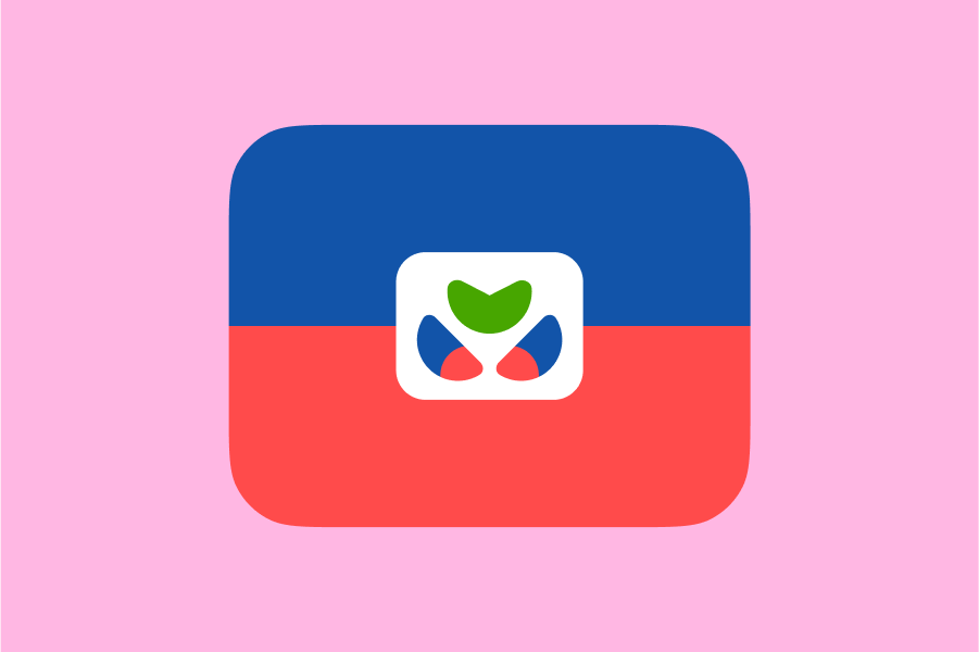 Ilustração da bandeira do Haiti.